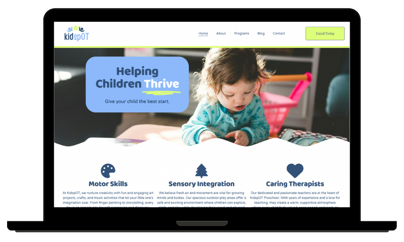 Kids spOT Squarespace Website Template for Occupational Therapists