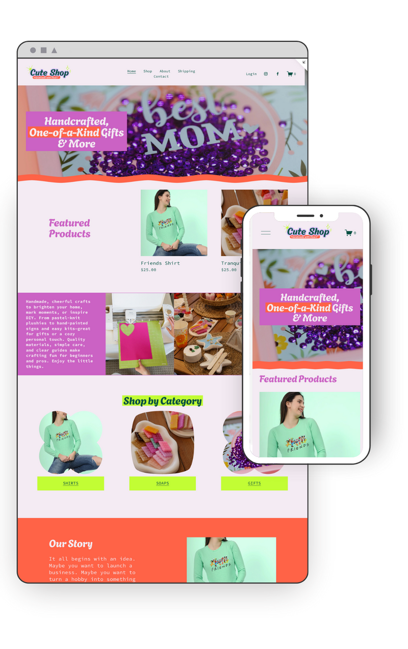 Launch Your Online Shop with the Cute Shop Squarespace Template