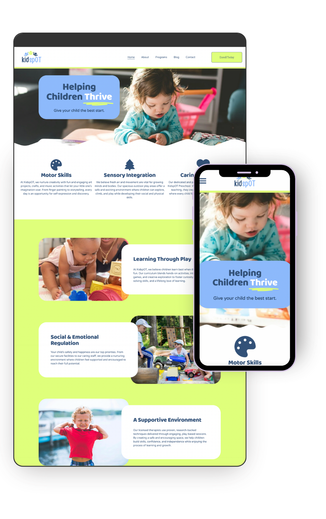 KidspOT – Squarespace Website Template for Pediatric Occupational, Physical & Speech Therapy