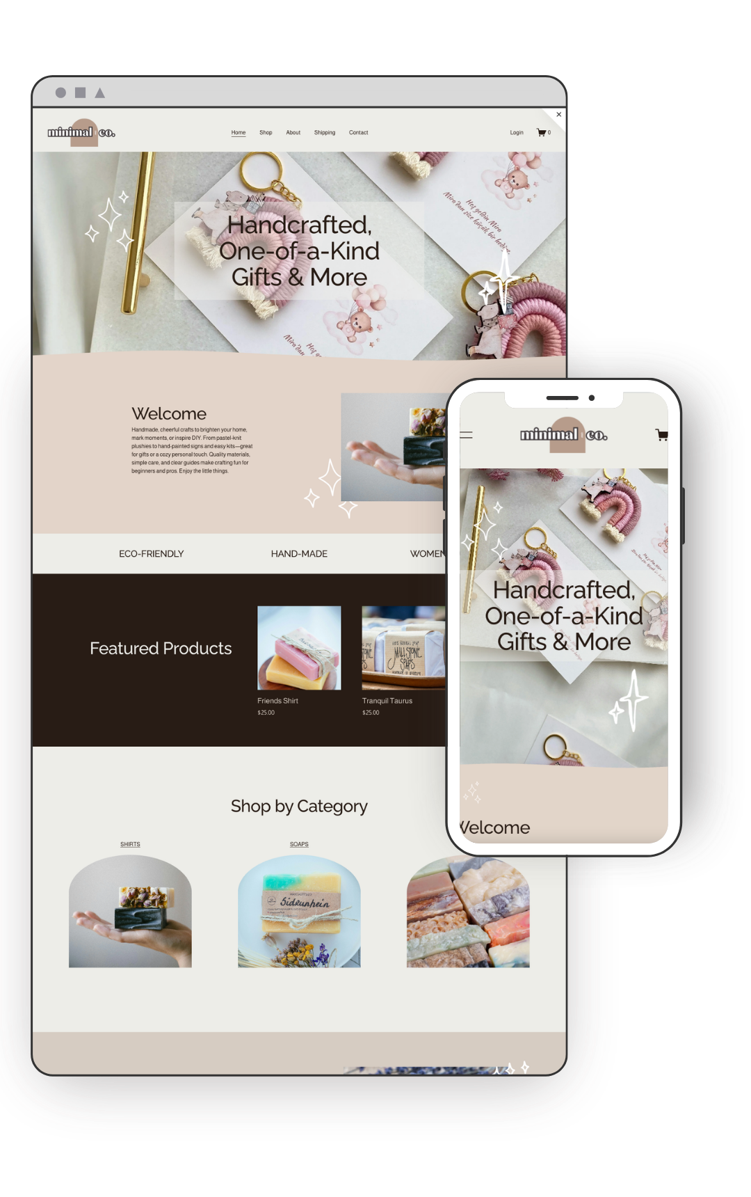 Minimal Shop – Squarespace Website Template for Crafters & Handmade Businesses
