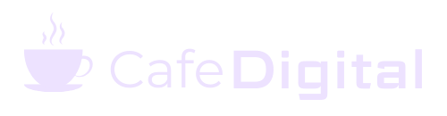 Logo of Cafe Digital with a stylized cup of coffee on a white background